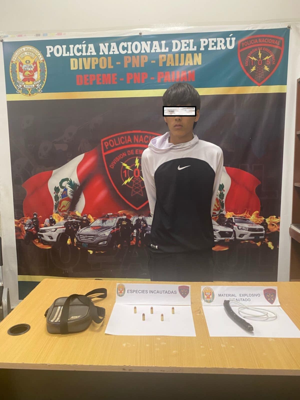 También le dijo a la Policía que la orden salió del penal El Milagro. El adolescente tenía un cartucho de dinamita.