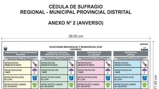 ONPE aprueba diseño de la cédula para las ERM 2026
