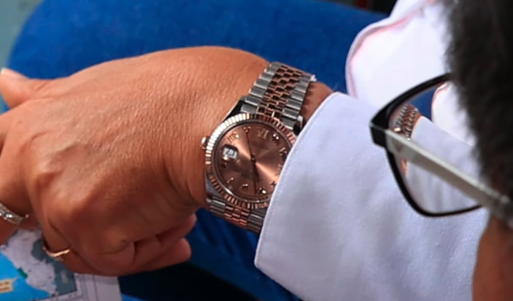 Supuesto reloj Rolex de Dina Boluarte. (Foto: captura de pantalla | La Encerrona)