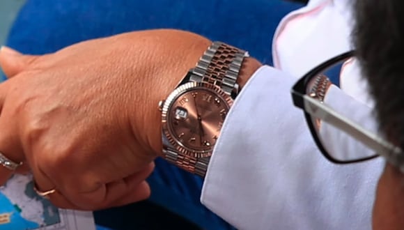 Supuesto reloj Rolex de Dina Boluarte. (Foto: captura de pantalla | La Encerrona)