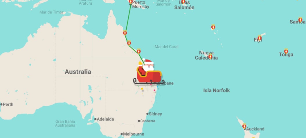 El tradicional rastreo de Norad permite ver en tiempo real el avance del trineo durante la Nochebuena. FOTO: CAPTURA Norad