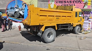 Arequipa: Volquete se empotra contra heladería tras choque con camioneta en Cerro Colorado (VIDEO)