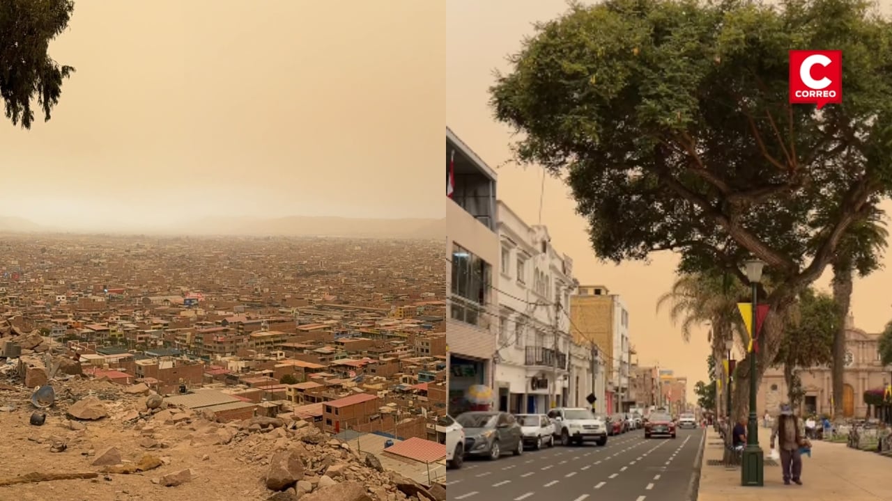 Tacna: fuertes ráfagas de viento afectan visibilidad y ponen en riesgo techos de viviendas. Composición: Diario Correo.