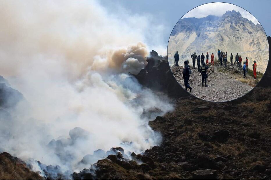 Incendio forestal mantiene en zozobra a comuneros de la zona. Foto/Composición Correo.