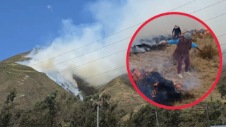 Pasco: dos incendios forestales movilizan a pobladores y amenazan pastizales
