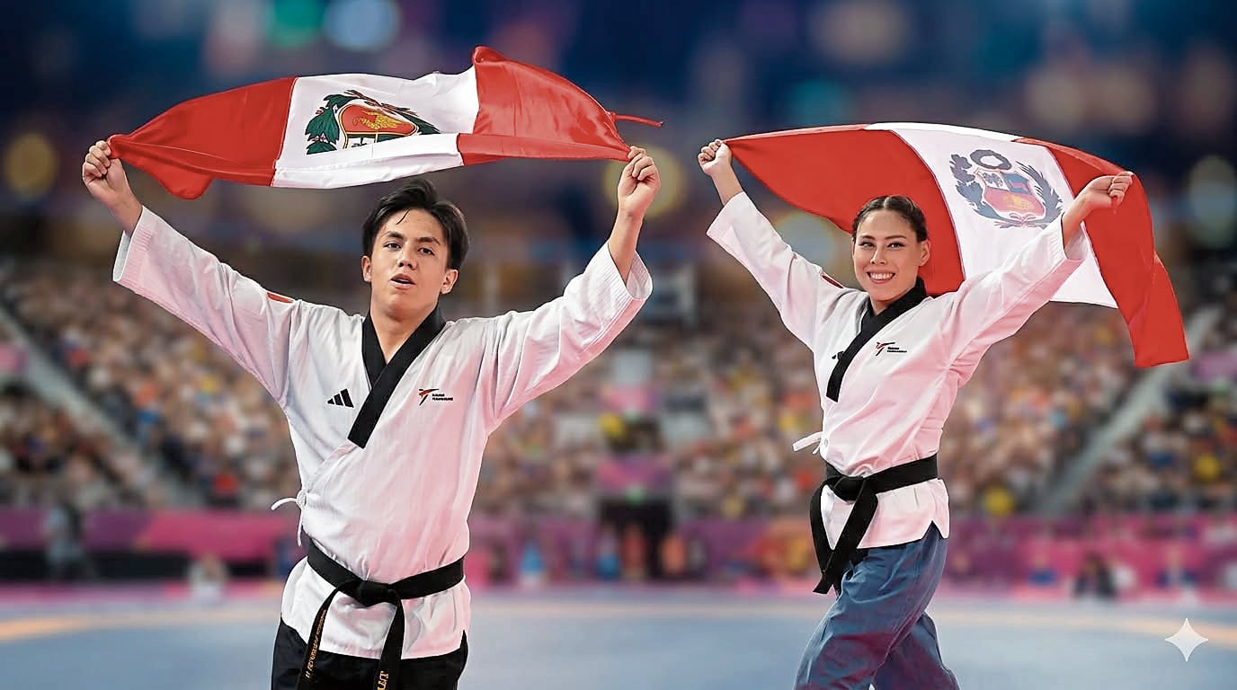 Rodrigo Subauste y Fabiana Varillas en los Juegos Sudamericanos Santa Fe 2026. Foto: Team Perú.