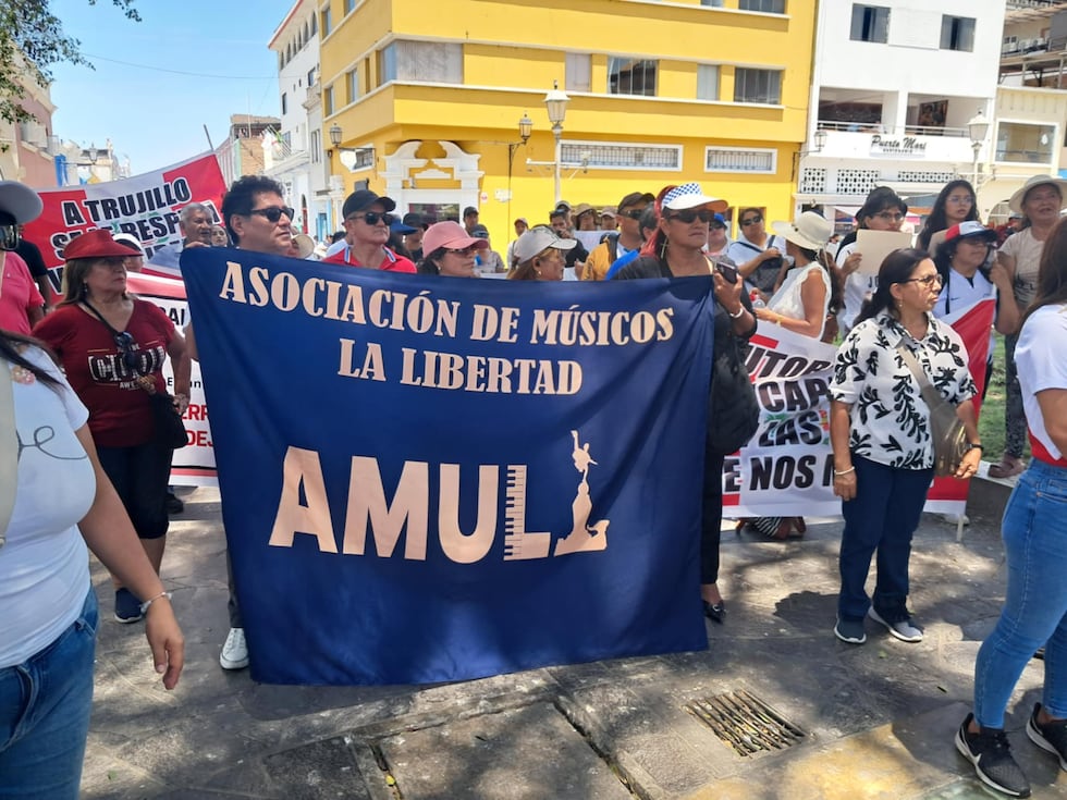 La Asociación de Músicos La Libertad también se hizo presente en esta marcha para exigir seguridad.