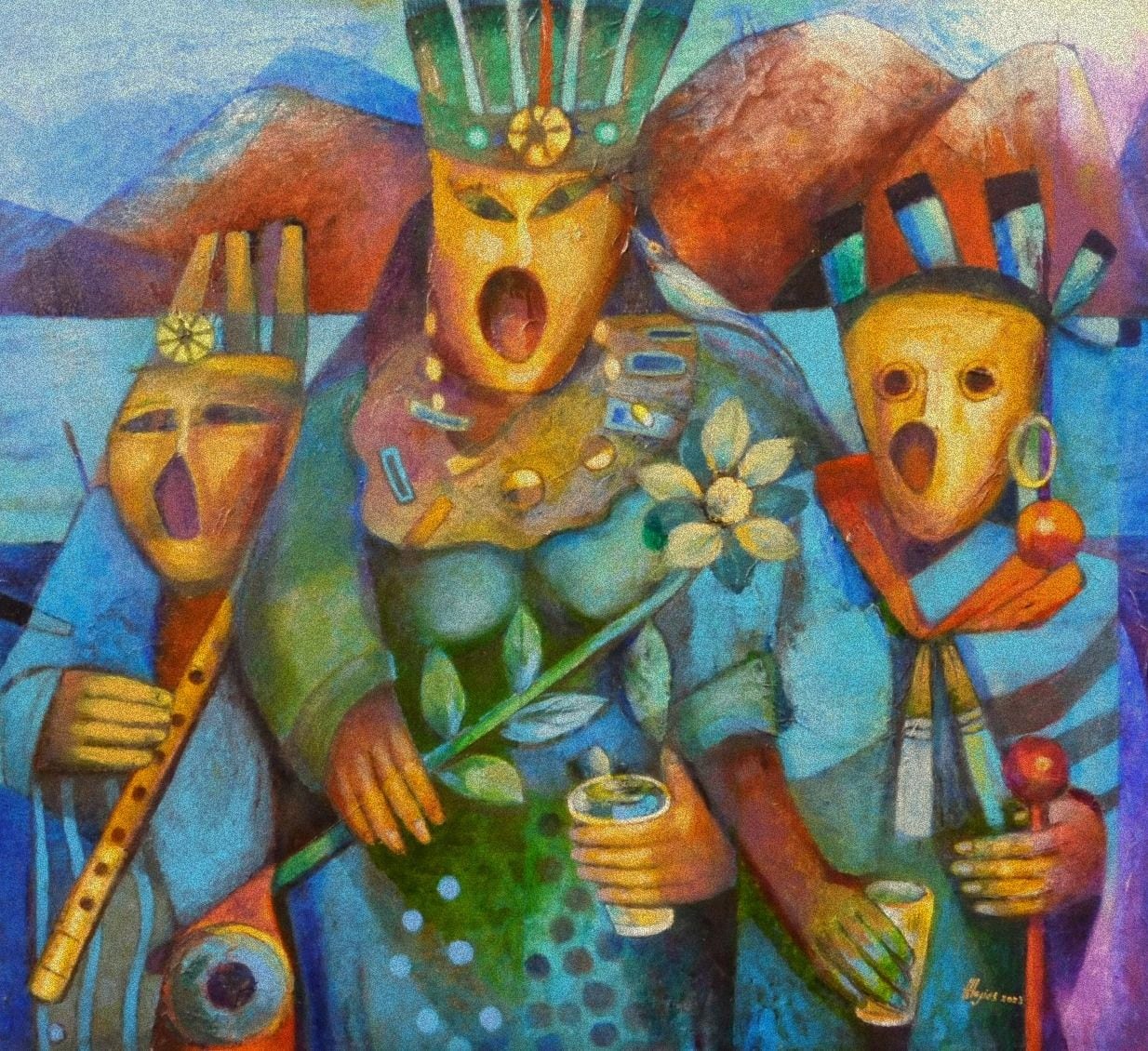 Un grupo de piuranos expone hermosas obras en España.