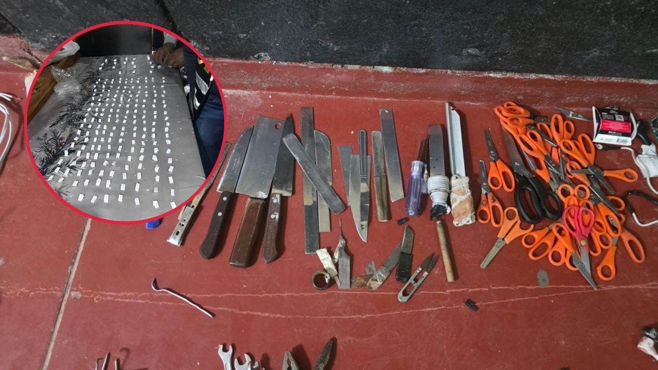 Negocio de drogas en penal de Socabaya: incautan envoltorios y armas blancas