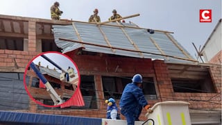Cusco: Fuertes vientos arrancan techo de vivienda y lo trasladan a otra manzana (VIDEO)