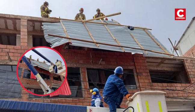 Cusco: Fuertes vientos arrancan techo de vivienda y lo trasladan a otra manzana (VIDEO)