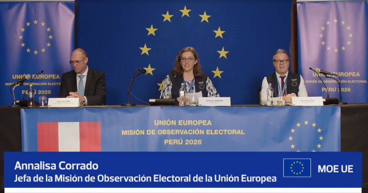 Annalisa Corrado, jefa de la Misión de Observación Electoral de la Unión Europea, encabezó la conferencia de prensa. (MOE UE)