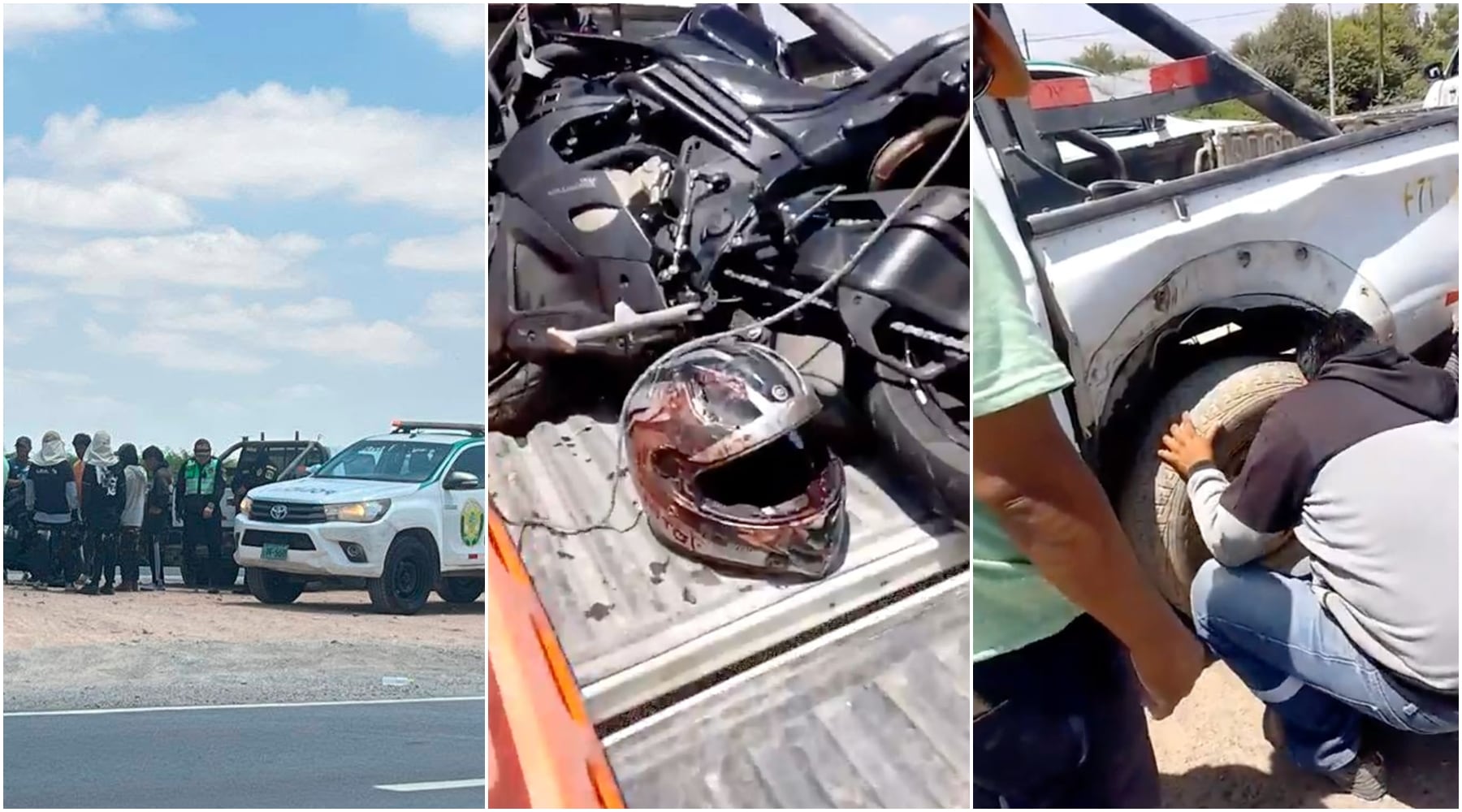 Ica: dos jóvenes quedan gravemente heridos tras violento choque en la Panamericana Sur