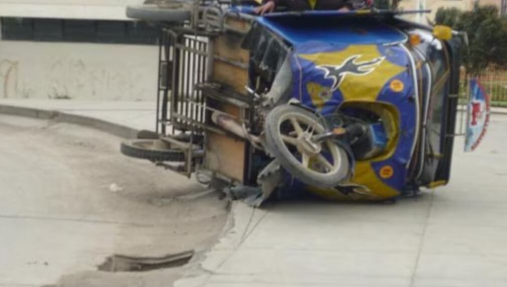 Vehículo menor fue derivado a la comisaría de Motupe tras el accidente de tránsito.