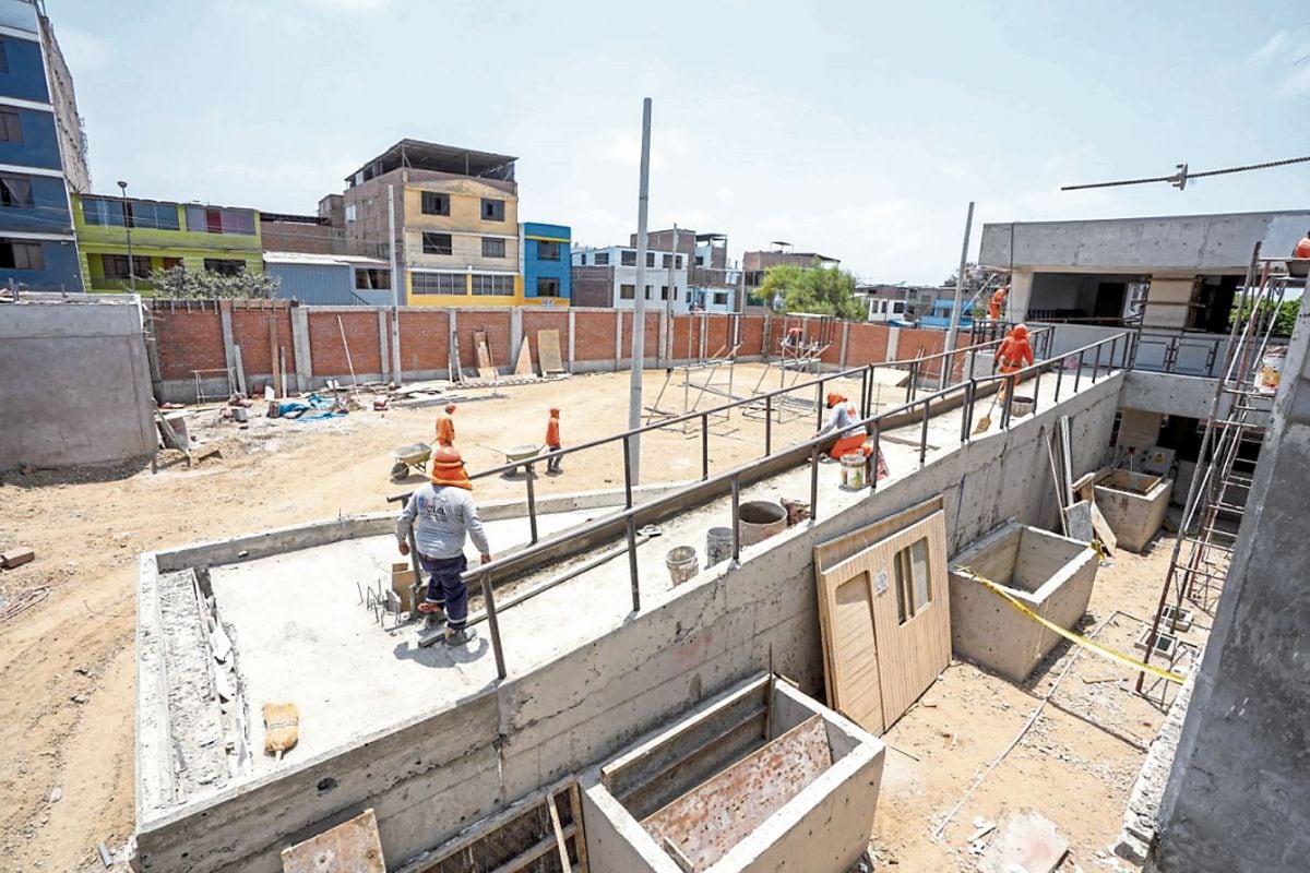 Ministerio de Educación construye colegio mediante el Pronied.(Foto: Andina)