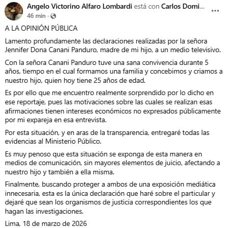 Este es el comunicado del ministro en sus redes sociales.
