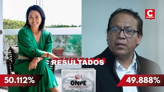 ONPE: Keiko Fujimori supera a Roberto Sánchez por 41,133 votos