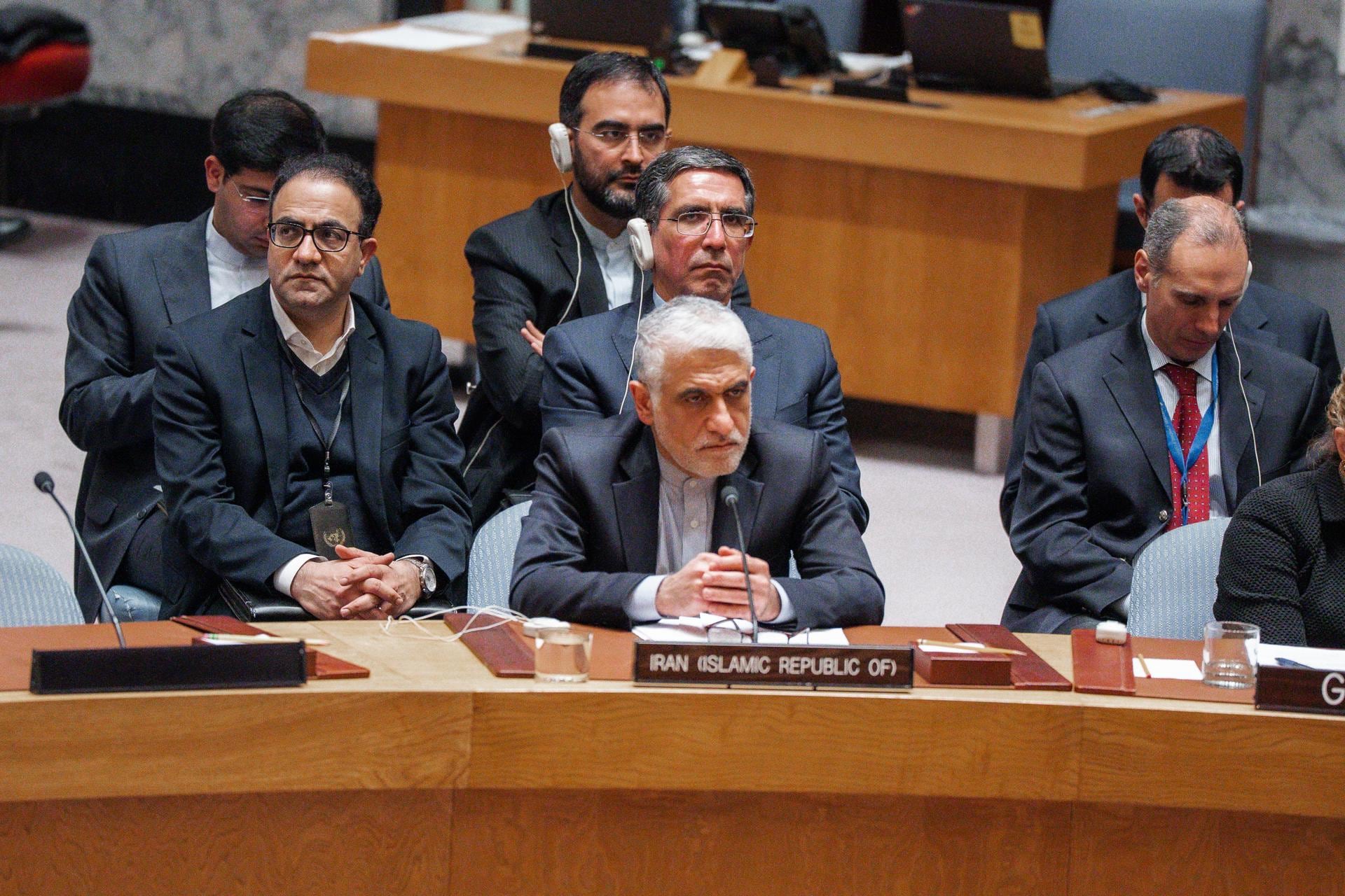 Embajador iraní ante la ONU, Amir-Saeid Iravani, se presentó ante el Consejo de Seguridad de las Naciones Unidas. (Foto: EFE/EPA/OLGA FEDOROVA)