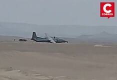 Ica: Aeronave naval sufre falla técnica y queda varada en pista de Marcona