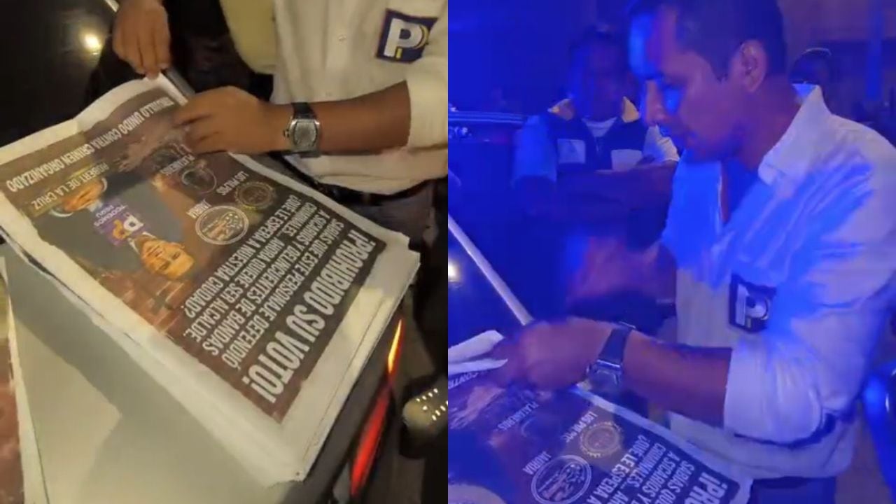 Trujillo: En flagrancia intervienen a cuatro personas que pegaban panfletos contra candidato Robert De La Cruz