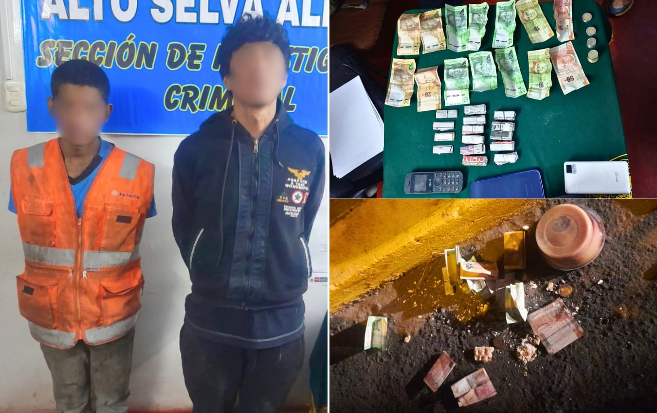 Banda acusada de microcomercialización de droga en Alto Selva Alegre. Foto: PNP.