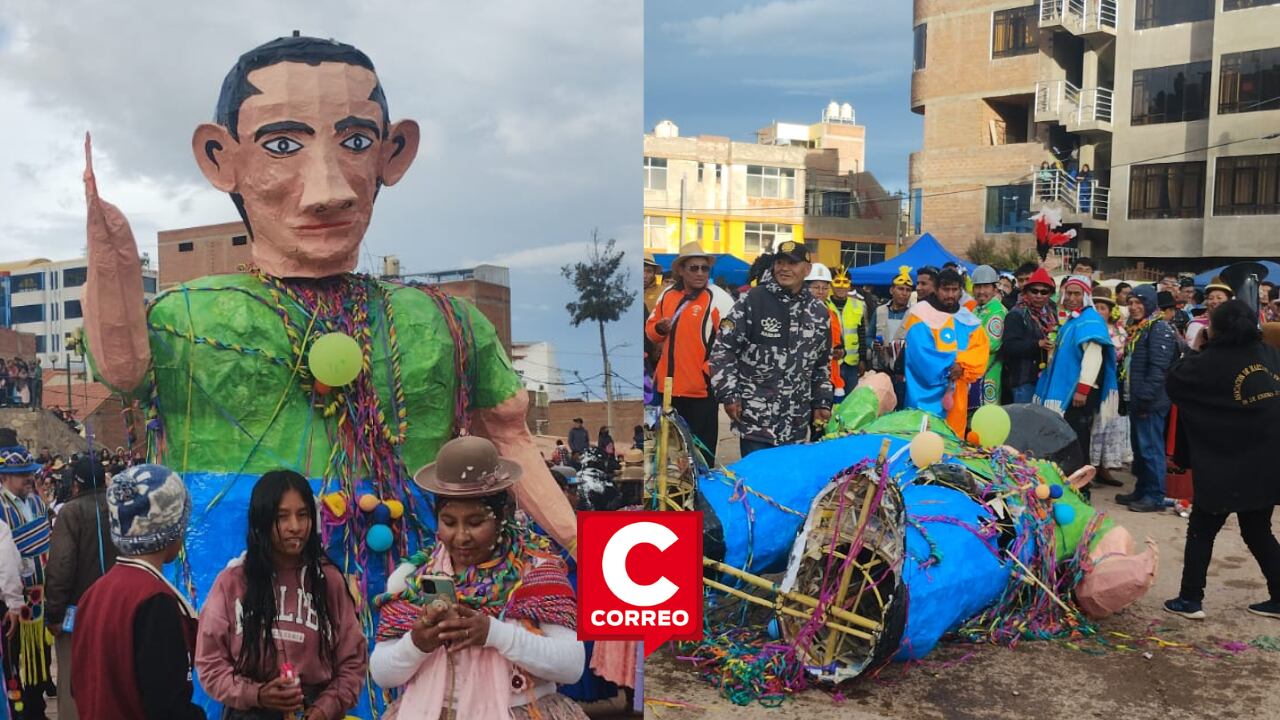Boicotean quema del “Ño Carnavalón” por desacuerdos con el muñeco en Juliaca