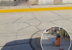 Lambayeque: Aparecen fisuras en dos obras de pavimentación de municipio de Olmos