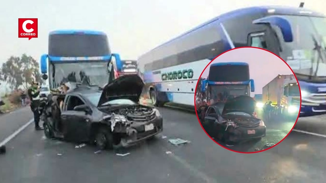 Huaura: accidente entre bus de Cruz del Norte y colectivo en la Panamericana Norte dejó dos fallecidos. Composición: Diario Correo.