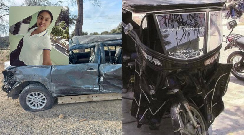 El impacto de ambos vehículos culminó con la vida de la joven Rosa Medalit Baldera Suyón, de 31 años de edad, quien era docente en el Pronoei Chispitas de Ilusión del Caserío Bella Lidia del distrito de Mórrope.