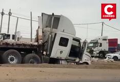 Camión se descarrila en la Panamericana Sur y genera congestión vehicular de 12 km