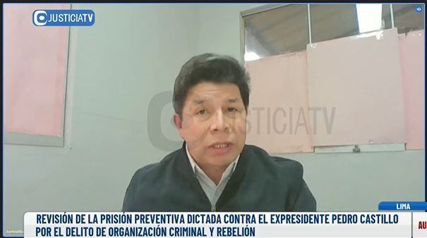 El expresidente Pedro Castillo se encuentra preso en el penal de Barbadillo. (Justicia TV)