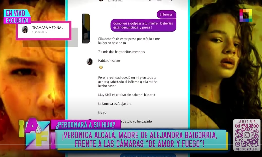 Respuesta de Thamara Medina luego de agredir a su madre, Verónica Alcalá, en la boda de Alejandra Baigorria, el pasado 26 de abril | Foto: Amor y Fuego