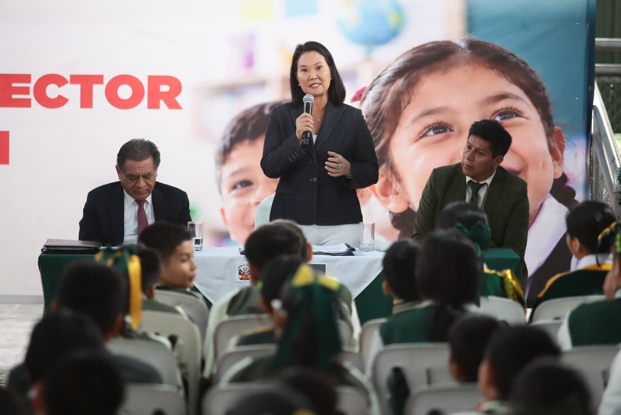 Keiko Fujimori apela al Congreso por facultades legislativas para recuperar infraestructura educativa. Fotos Jesús Saucedo @photo.gec