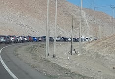 Congestión vehicular en salida de Arequipa hacia la Panamericana Sur