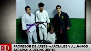 Profesor de artes marciales y sus alumnos capturan a sujeto que intentó asaltarlos en plena clase, en El Agustino (VIDEO)