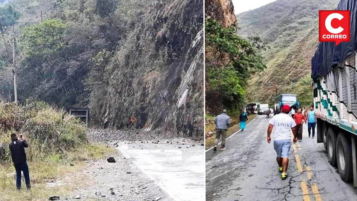 Deslizamiento de piedras y vehículos varados en Carretera Central hacia la Selva Central.