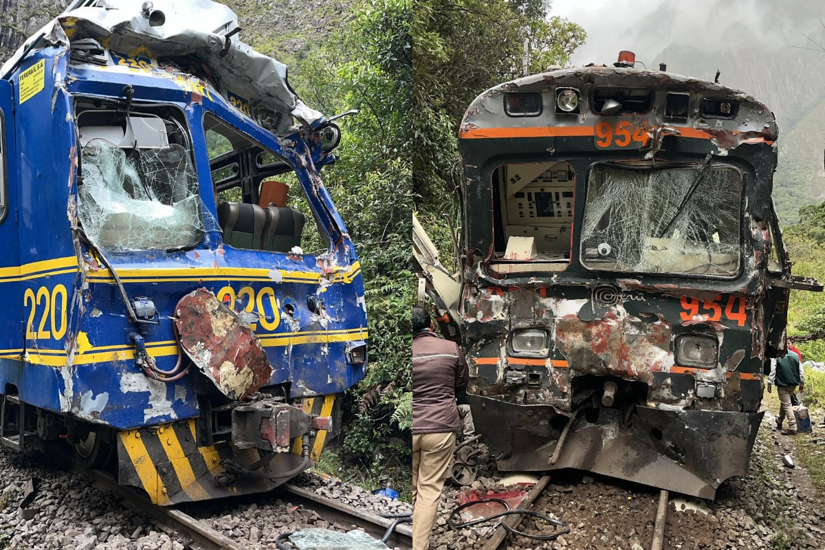 Impactante choque de trenes en Cusco. (Foto: Juan Sequeiros)