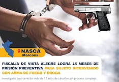 Nasca: cárcel para sujeto intervenido con arma de fuego y droga en Marcona
