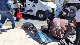 Arequipa: Motociclista herido tras choque con auto en la vía Cuatro Carriles