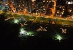 Miraflores: Reparan cuatro figuras LED del parque María Reiche tras ser vandalizadas