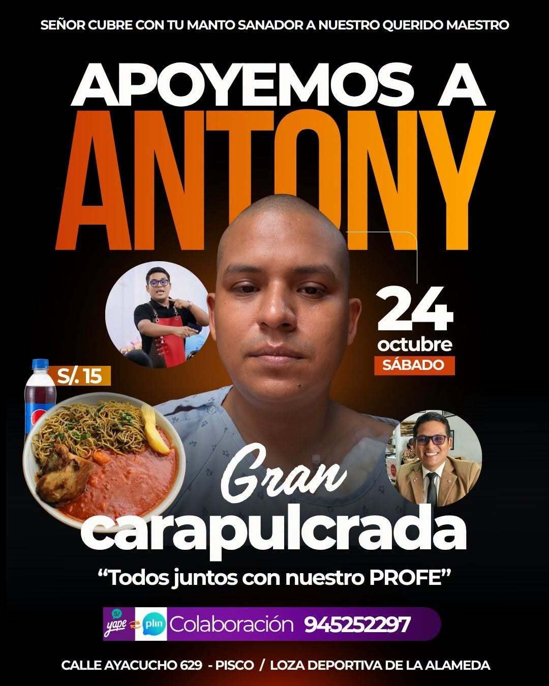 La provincia de Pisco se une por el profesor Antony y organizan gran carapulcrada solidaria