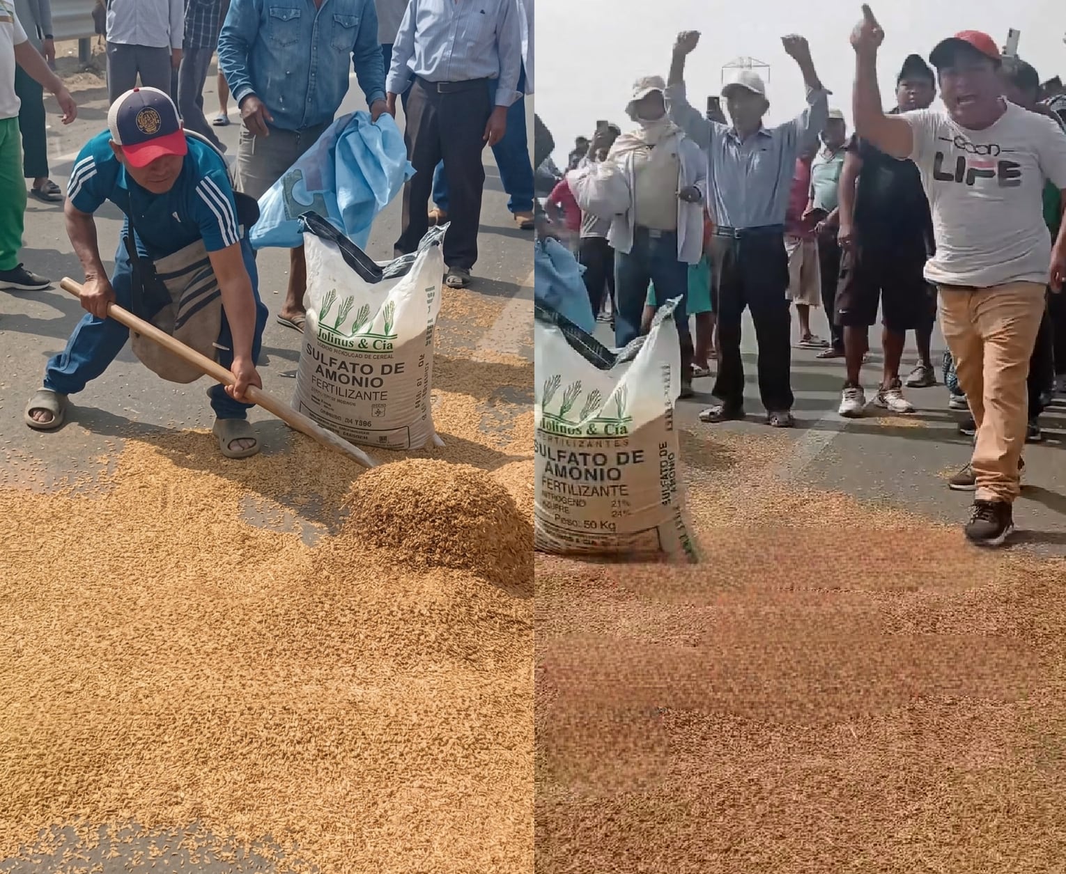 Durante el segundo día del paro agrario, la Policía utilizó bombas lacrimógenas para dispersar a los productores que bloquearon vías