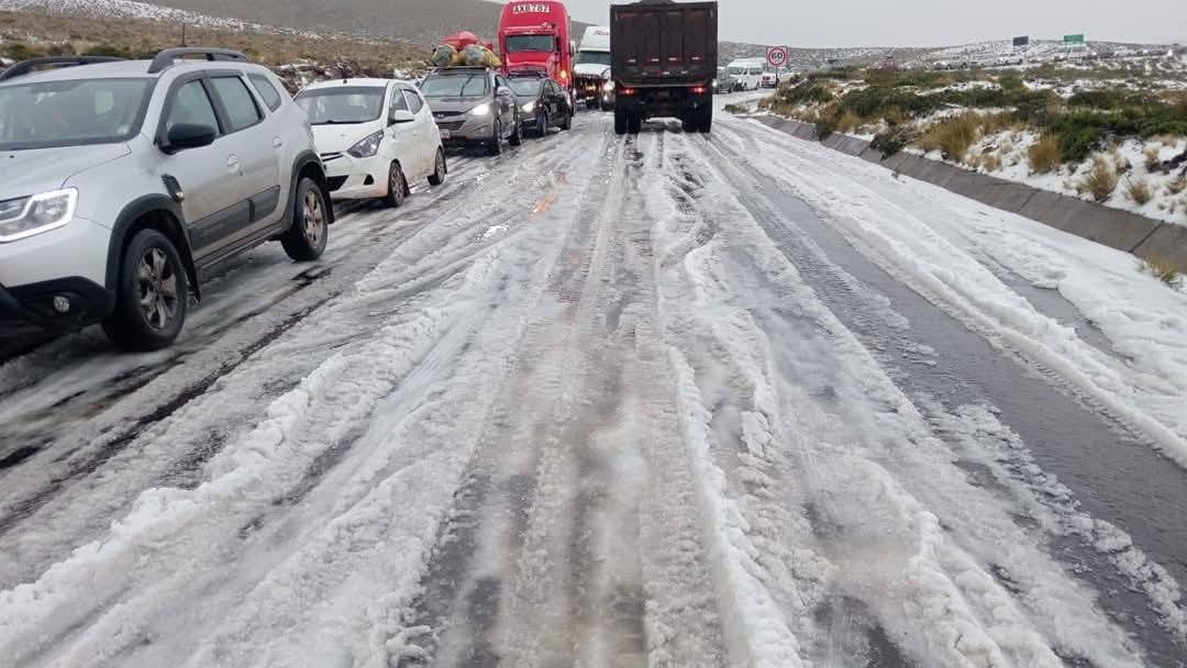 Nevada en zonas altas de la región de Arequipa.