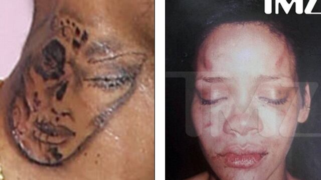 Fotos: ¿Chris Brown se tatuó el rostro de Rihanna en su cuello?