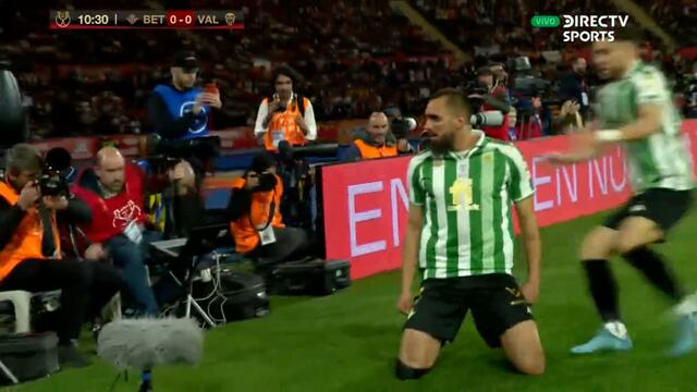 Ventaja para Betis: Iglesias anotó el 1-0 sobre Valencia en la final de Copa del Rey (VIDEO)