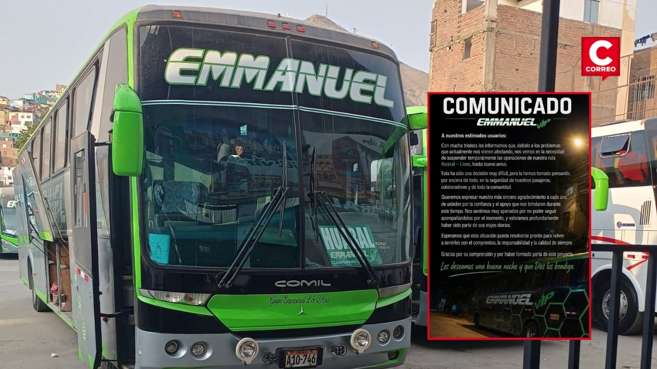 Empresa de transportes Emmanuel suspende servicio tras atentado que dejó grave a su conductor. Composición: Diario Correo.