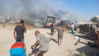 Piura: Ómnibus se quema durante un incendio en el Medio Piura