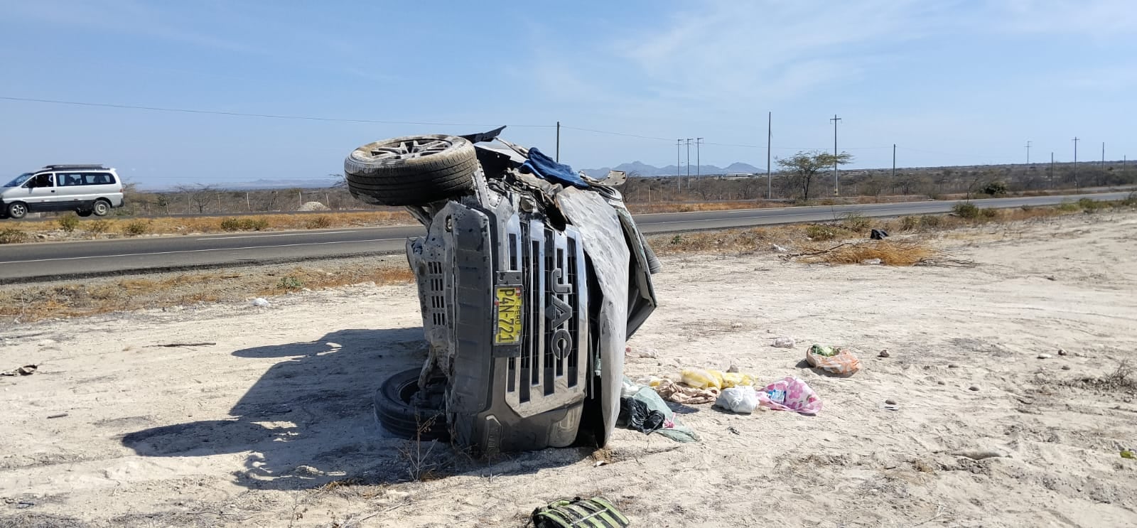 Tres heridos en accidente de tránsito.