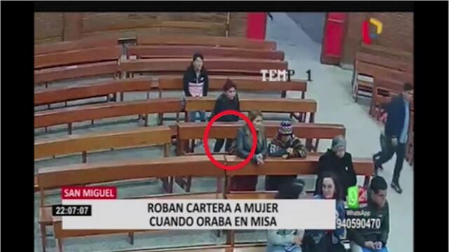 San Miguel: Delincuentes roban el bolso de una mujer que rezaba en la iglesia (VIDEO)