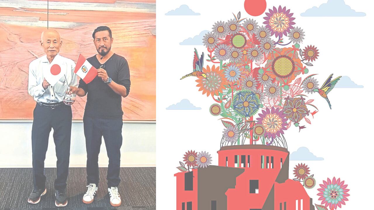 Artista viene presentando sus obras en el país asiático, en coincidencia con el aniversario número 80 del lanzamiento de la bomba atómica.